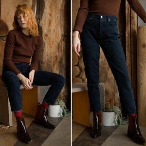 AGOLDE Riley Crop Hi Rise Straight Jean, Satellite Size 30